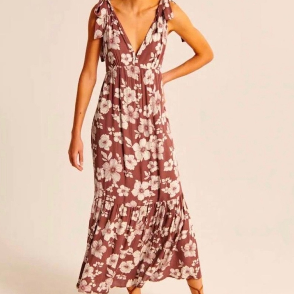 Abercrombie Tie-Strap Babydoll Midaxi Dress
